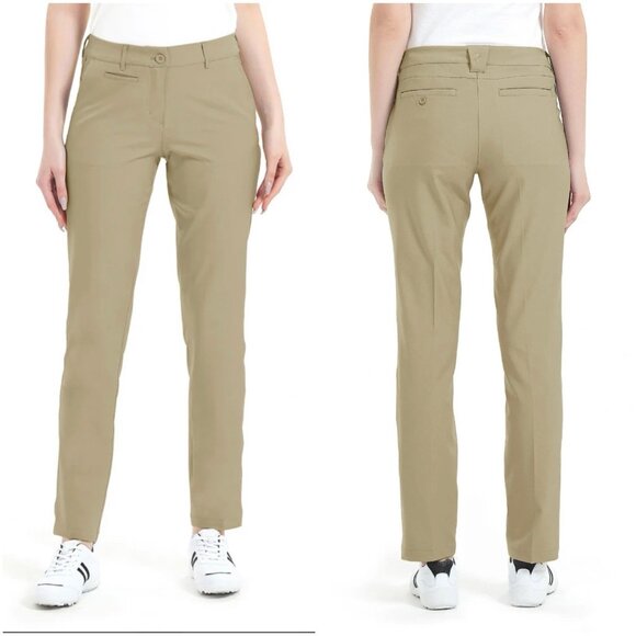 Lesmart Women Golf Pants Trouser Size 8 Khaki Straight Leg Lightweight NWT $99 - Picture 1 of 16